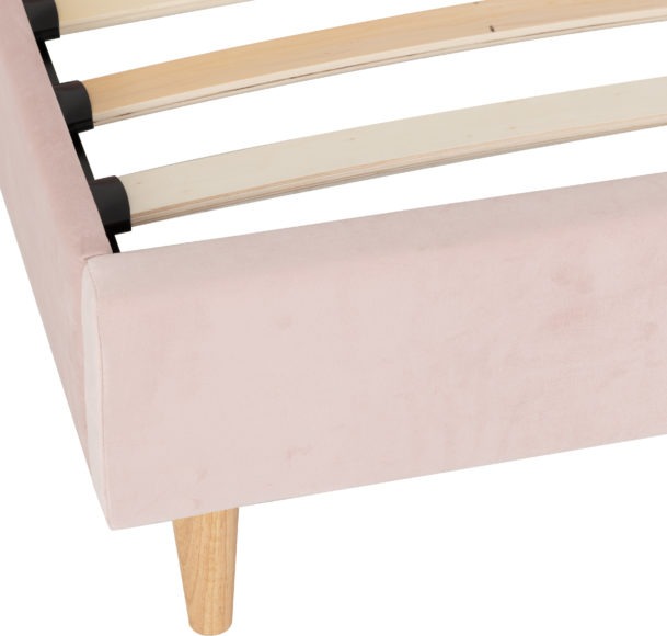 Seconique Amelia 3' Bed Pink Velvet Fabric