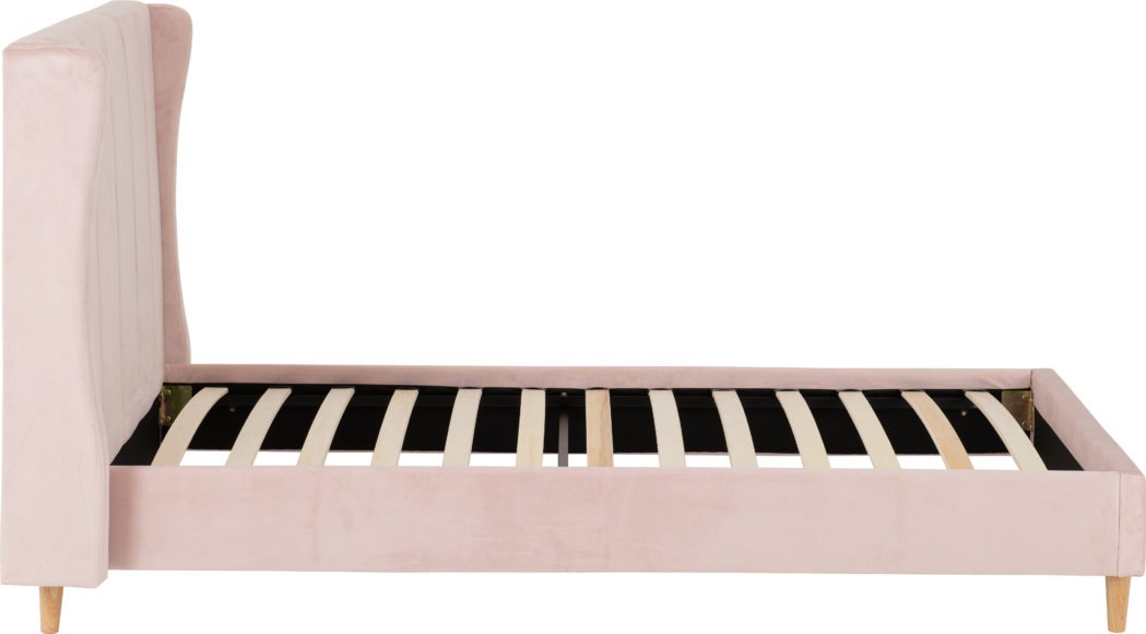 Seconique Amelia 3' Bed Pink Velvet Fabric