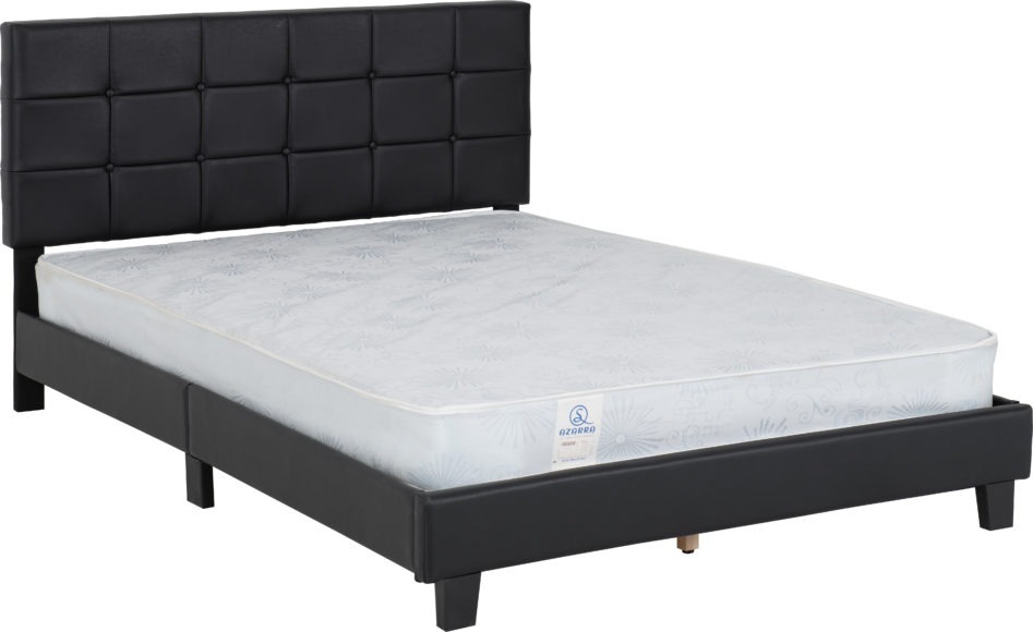 Seconique Arran 4'6" Bed Black Faux Leather