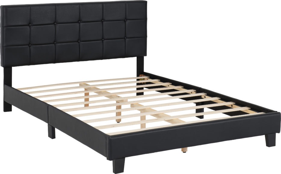 Seconique Arran 4'6" Bed Black Faux Leather