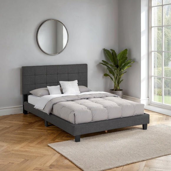 seconique Arran 4'6" Bed Grey Fabric