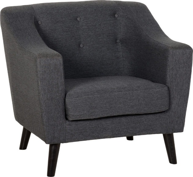 Seconique Ashley 1 Seater Sofa Dark Grey Fabric