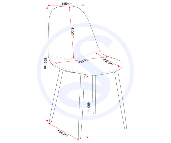 Seconique Athens Chair (Box Of 2) Grey Faux Leather
