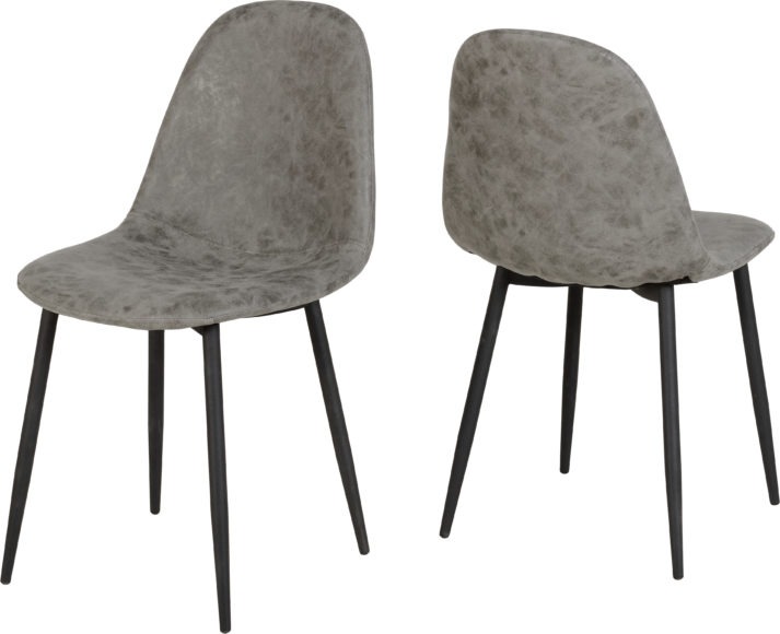 seconique Athens Chair (Box of 2) Grey Faux Leather