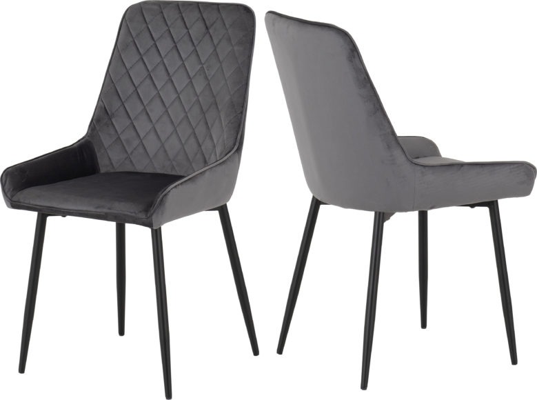 Seconique Avery Chair (Box Of 2) Grey Velvet