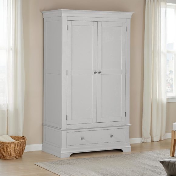 seconique Bordeaux 2 Door Wardrobe Pebble Grey
