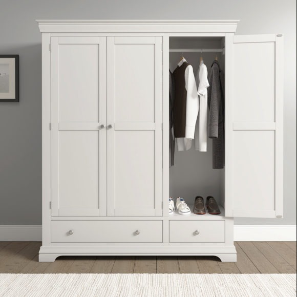 Seconique Bordeaux 3 Door Wardrobe Ivory