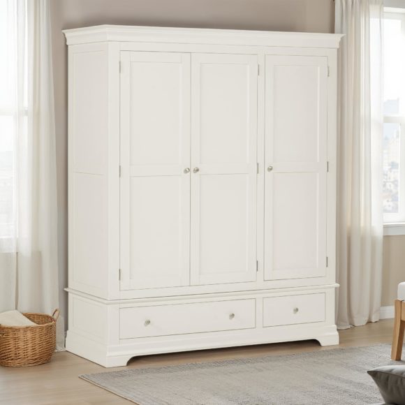seconique Bordeaux 3 Door Wardrobe Ivory
