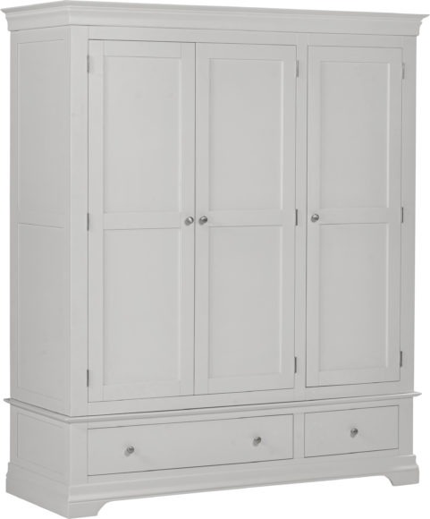 Seconique Bordeaux 3 Door Wardrobe Pebble Grey
