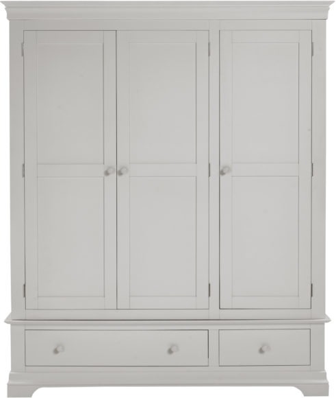 Seconique Bordeaux 3 Door Wardrobe Pebble Grey
