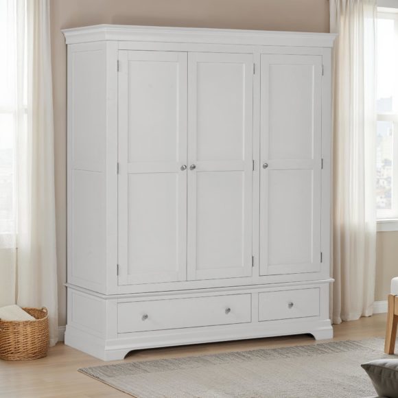 seconique Bordeaux 3 Door Wardrobe Pebble Grey