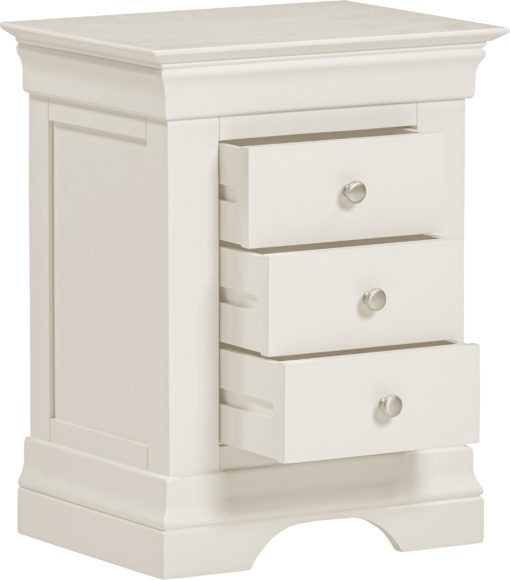 Seconique Bordeaux 3 Drawer Bedside Ivory