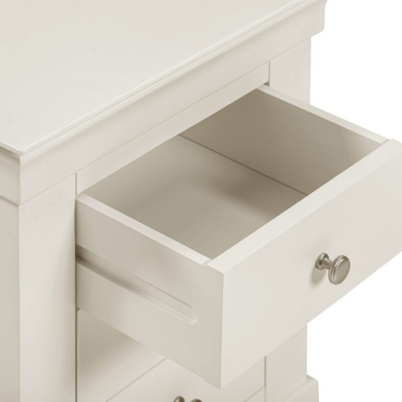 Seconique Bordeaux 3 Drawer Bedside Ivory