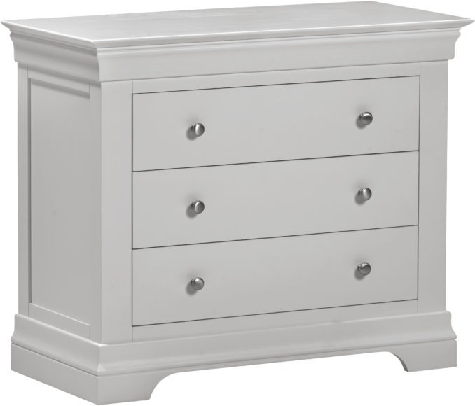 Seconique Bordeaux 3 Drawer Chest Pebble Grey