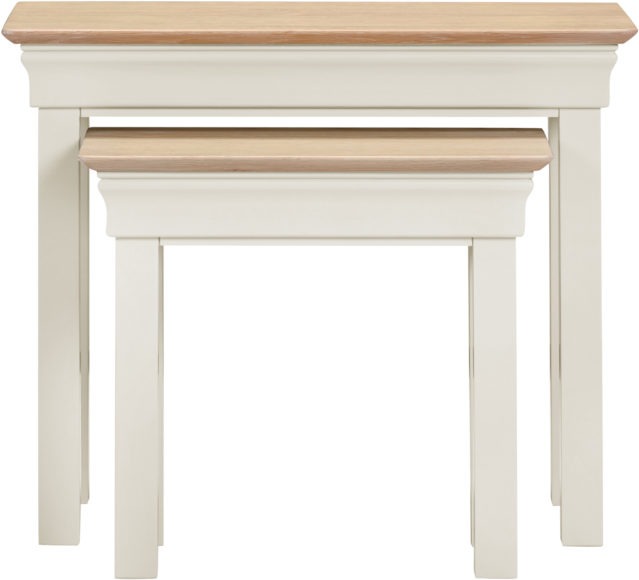 Seconique Bordeaux Nest Of 2 Tables Ivory/Oak