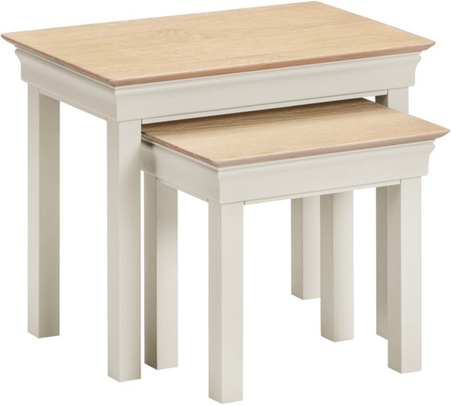 Seconique Bordeaux Nest Of 2 Tables Ivory/Oak