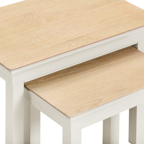 Seconique Bordeaux Nest Of 2 Tables Ivory/Oak