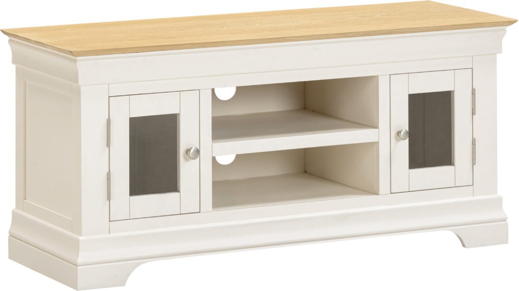 Seconique Bordeaux Small TV Stand Ivory/Oak
