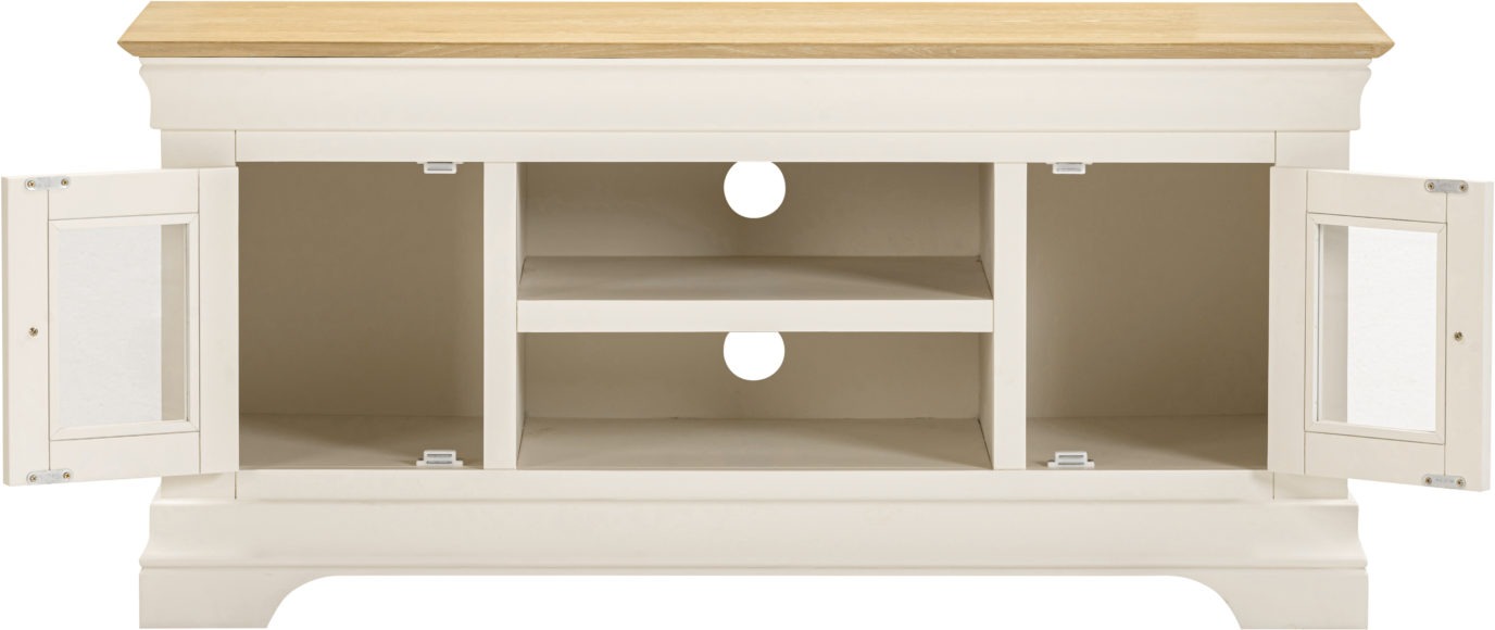 Seconique Bordeaux Small TV Stand Ivory/Oak