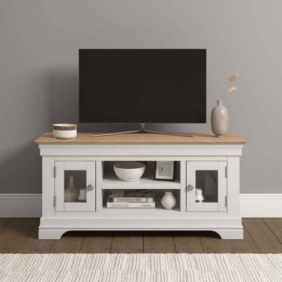 seconique Bordeaux Small TV Stand Ivory/Oak