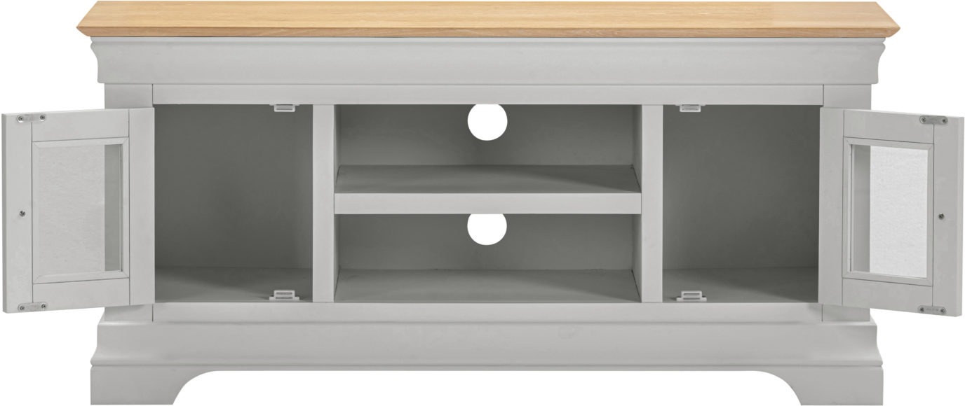 Seconique Bordeaux Small TV Stand Pebble Grey/Oak
