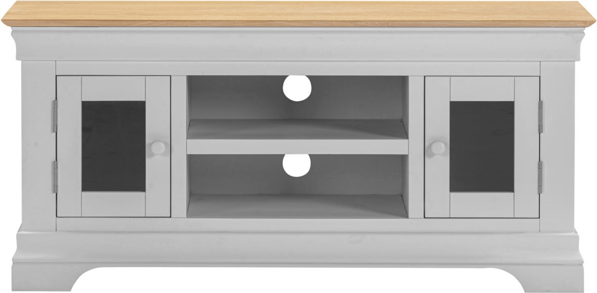 Seconique Bordeaux Small TV Stand Pebble Grey/Oak