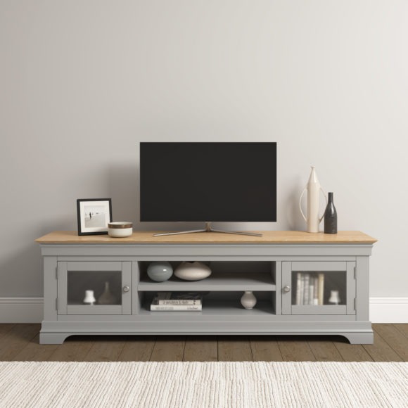 seconique Bordeaux TV Stand Pebble Grey/Oak