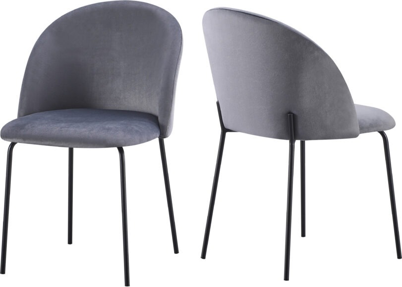 Seconique Boston Chair (Box Of 4) Grey Velvet