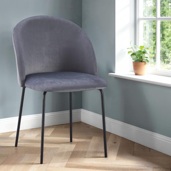 seconique Boston Chair (Box of 4) Grey Velvet