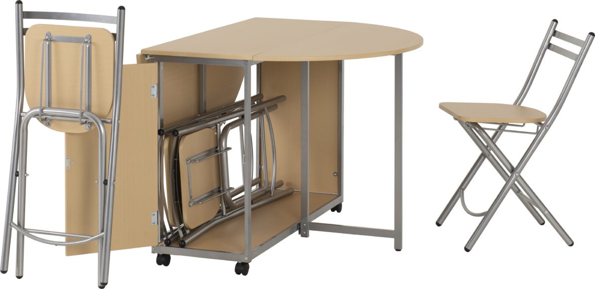 Seconique Budget Butterfly Dining Set Beech/Silver