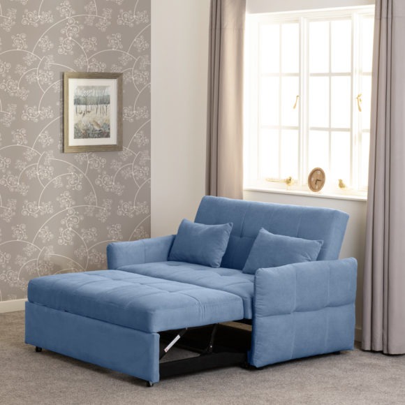 Seconique Chelsea Sofa Bed Blue Fabric