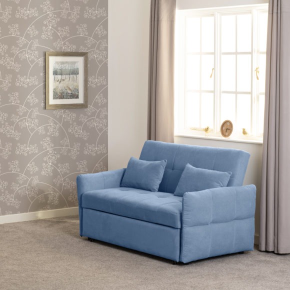 Seconique Chelsea Sofa Bed Blue Fabric