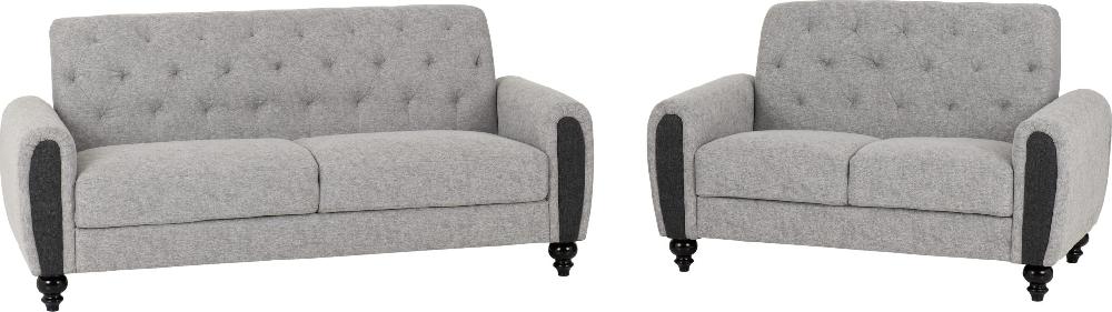 seconique Chester 3+2 Suite Light Grey Fabric