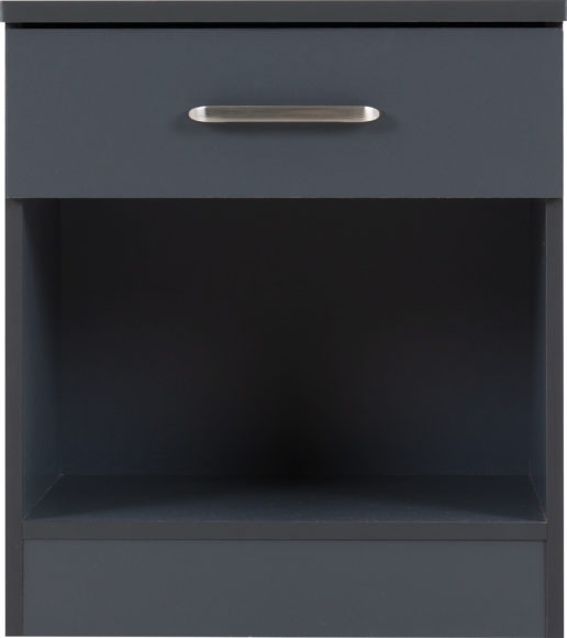 Seconique Dakota 1 Drawer Bedside Dark Grey