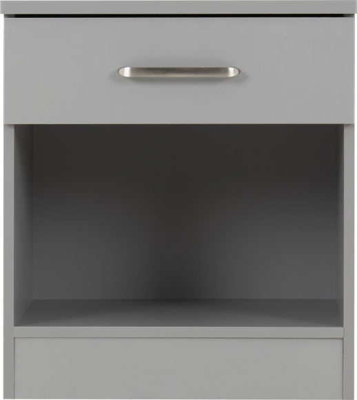 Seconique Dakota 1 Drawer Bedside Light Grey