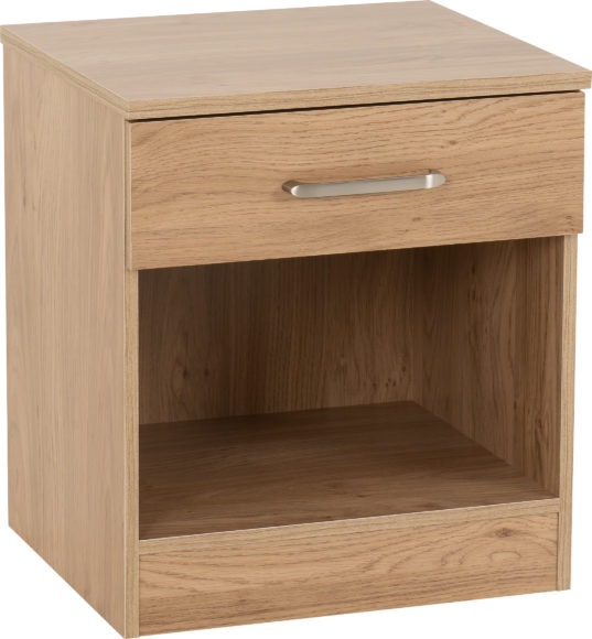 Seconique Dakota 1 Drawer Bedside Oak Effect