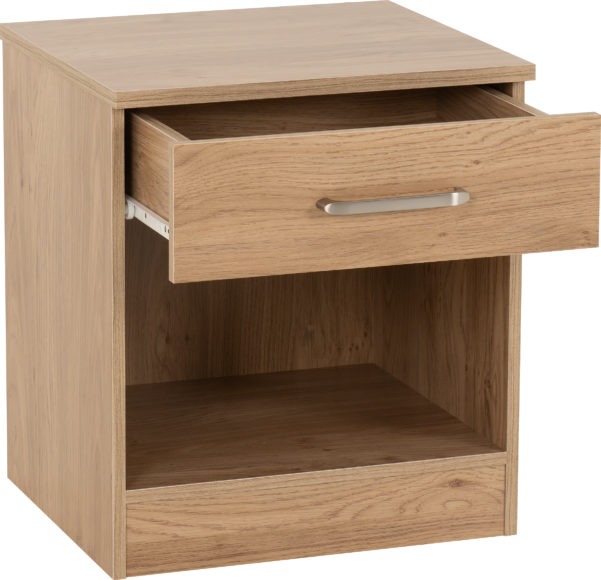 Seconique Dakota 1 Drawer Bedside Oak Effect