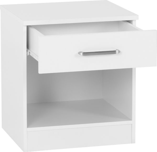 seconique Dakota 1 Drawer Bedside White