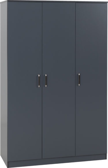 Seconique Dakota 3 Door Wardrobe Dark Grey
