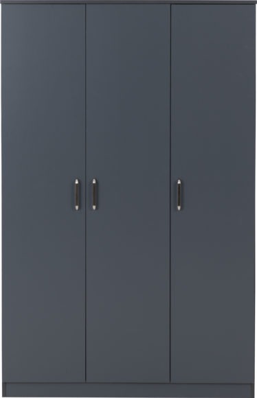 Seconique Dakota 3 Door Wardrobe Dark Grey