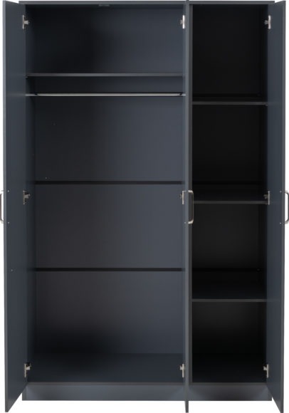Seconique Dakota 3 Door Wardrobe Dark Grey