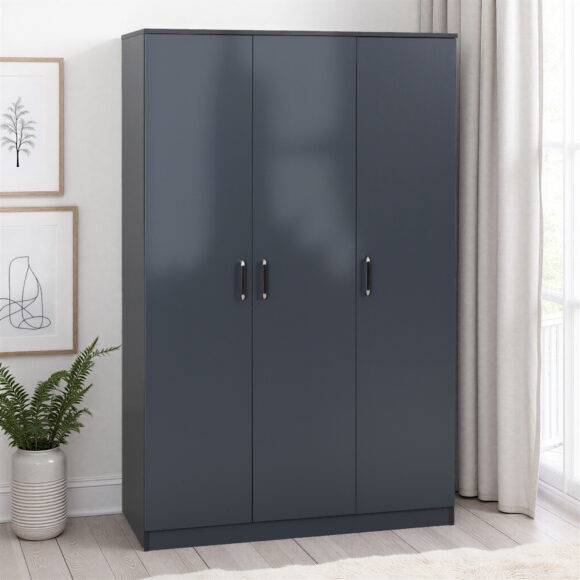 seconique Dakota 3 Door Wardrobe Dark Grey