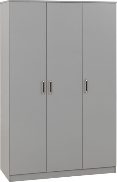 Seconique Dakota 3 Door Wardrobe Light Grey