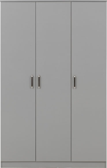 Seconique Dakota 3 Door Wardrobe Light Grey