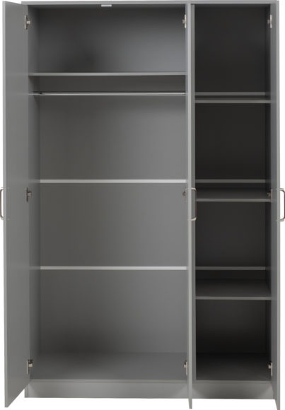 Seconique Dakota 3 Door Wardrobe Light Grey