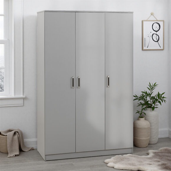 seconique Dakota 3 Door Wardrobe Light Grey