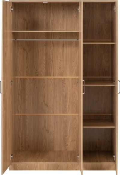 Seconique Dakota 3 Door Wardrobe Oak Effect