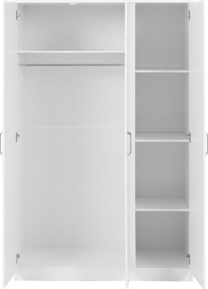 Seconique Dakota 3 Door Wardrobe White