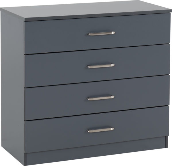 Seconique Dakota 4 Drawer Chest Dark Grey