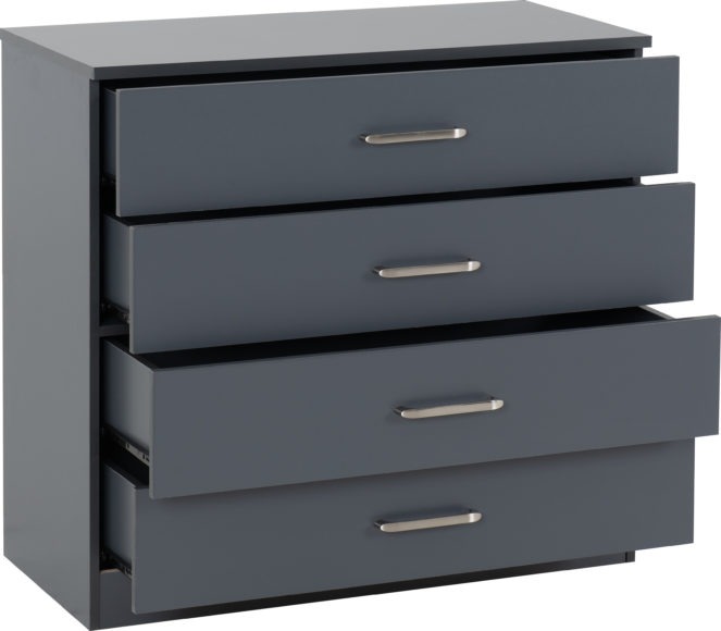 Seconique Dakota 4 Drawer Chest Dark Grey